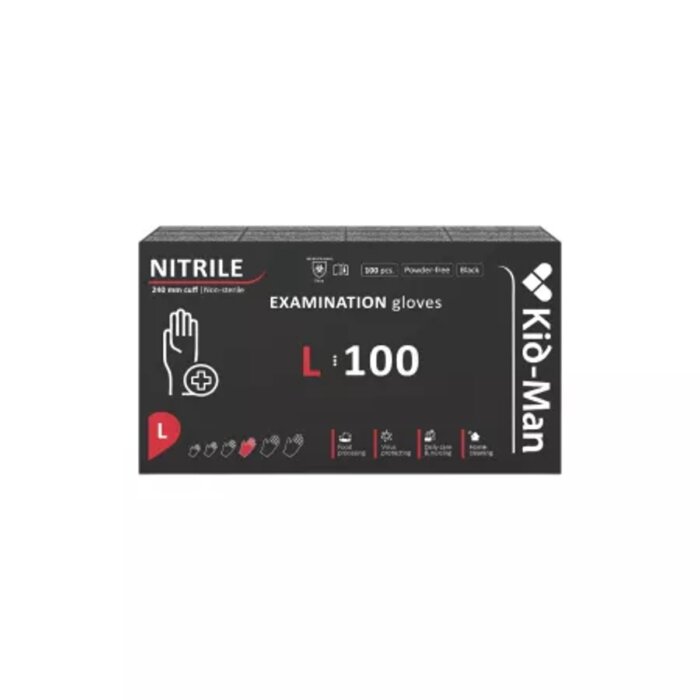 Manusi de nitril negre, nepudrate, marimea M, ambalate la 100 bucati, ideale pentru uz medical, cosmetic sau industrial. Ofera protectie ridicata, rezistenta la rupere si confort sporit, fiind o alternativa sigura la latex, fara risc de alergii. Klaus Distribution Manusi de nitril negre, nepudrate, marimea M, ambalate la 100 bucati, ideale pentru uz medical, cosmetic sau industrial. Ofera protectie ridicata, rezistenta la rupere si confort sporit, fiind o alternativa sigura la latex, fara risc de alergii. Klaus Distribution