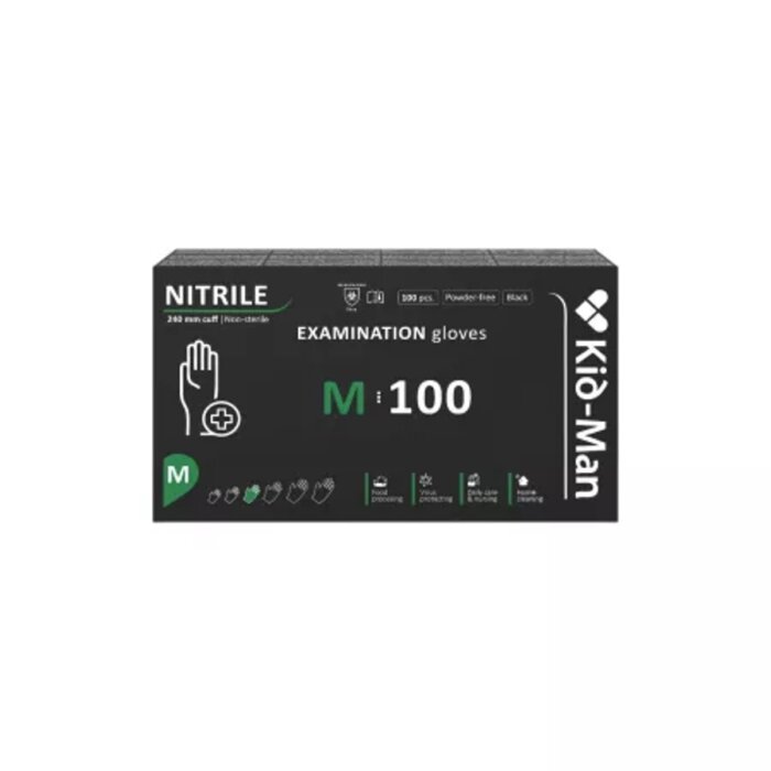 Manusi de nitril negre, nepudrate, marimea M, ambalate la 100 bucati, ideale pentru uz medical, cosmetic sau industrial. Ofera protectie ridicata, rezistenta la rupere si confort sporit, fiind o alternativa sigura la latex, fara risc de alergii. Klaus Distribution Manusi de nitril negre, nepudrate, marimea M, ambalate la 100 bucati, ideale pentru uz medical, cosmetic sau industrial. Ofera protectie ridicata, rezistenta la rupere si confort sporit, fiind o alternativa sigura la latex, fara risc de alergii. Klaus Distribution