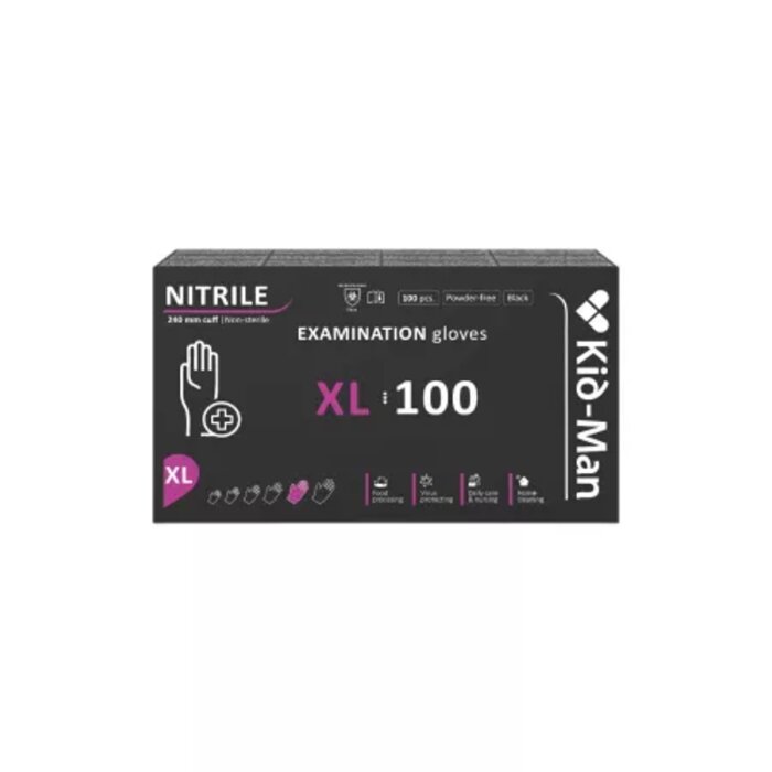 Manusi de nitril negre, nepudrate, marimea M, ambalate la 100 bucati, ideale pentru uz medical, cosmetic sau industrial. Ofera protectie ridicata, rezistenta la rupere si confort sporit, fiind o alternativa sigura la latex, fara risc de alergii. Klaus Distribution Manusi de nitril negre, nepudrate, marimea M, ambalate la 100 bucati, ideale pentru uz medical, cosmetic sau industrial. Ofera protectie ridicata, rezistenta la rupere si confort sporit, fiind o alternativa sigura la latex, fara risc de alergii. Klaus Distribution